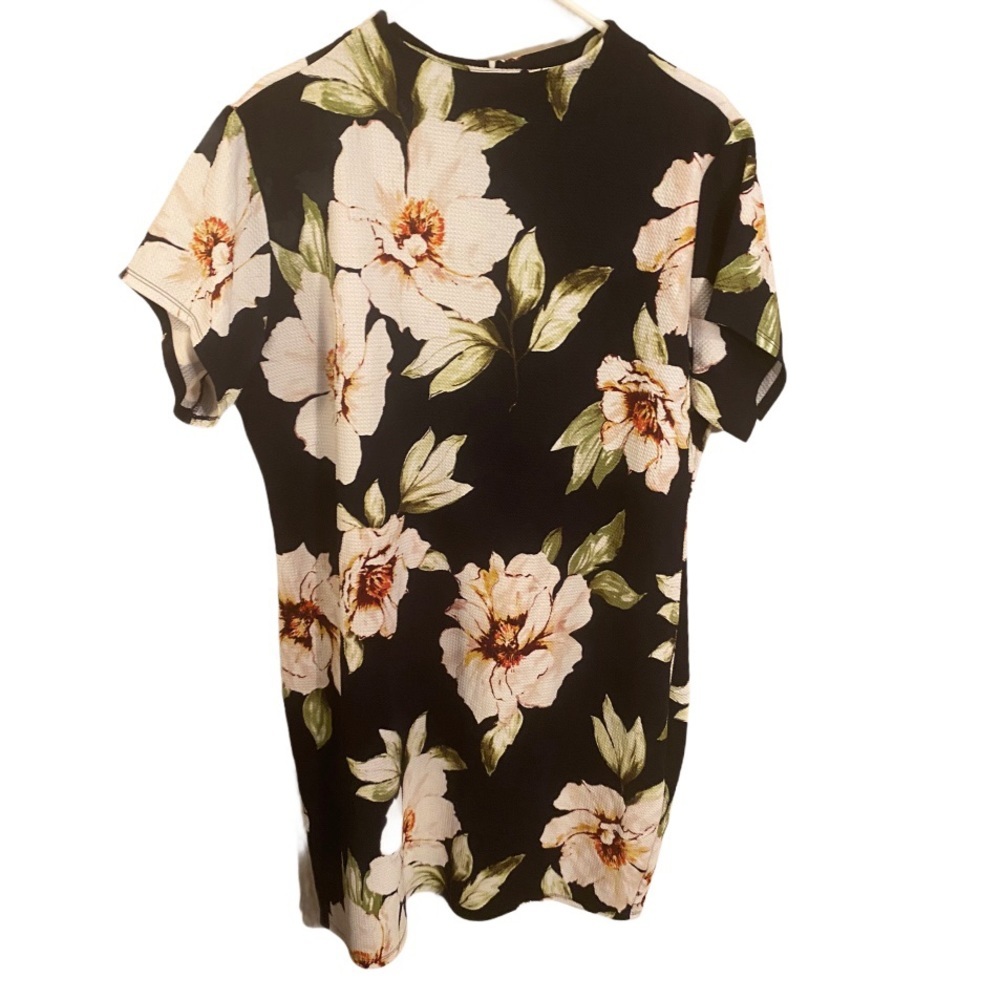 Glitz 3XL Navy and Creme Floral Print Dress /Top